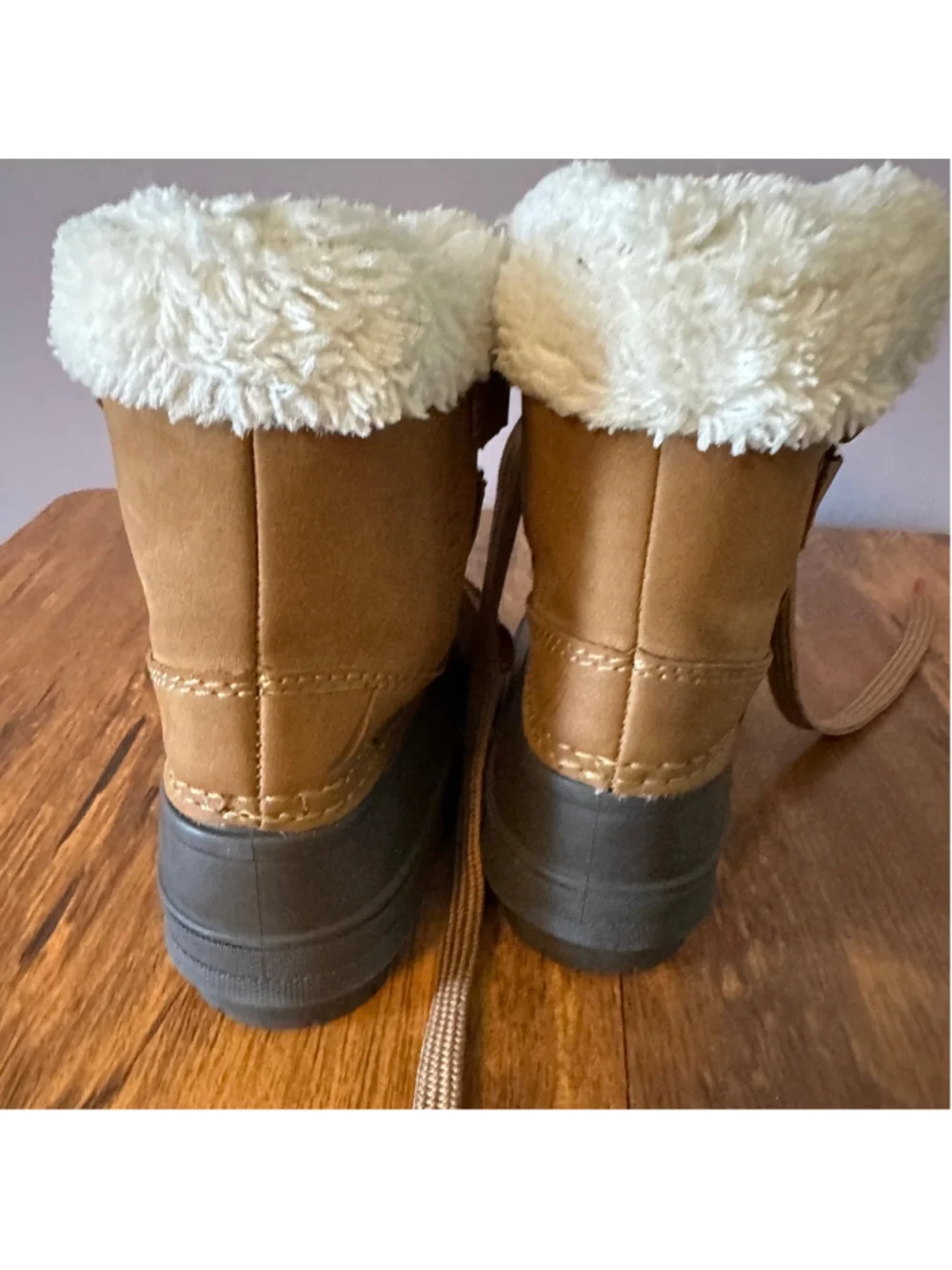 Nautica Toddler Snow Boots Size 7 Brown Faux Fur Lined Winter Waterproof